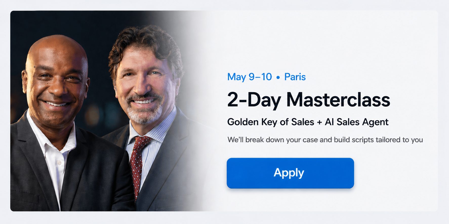 May 9-10, Paris masterclass
